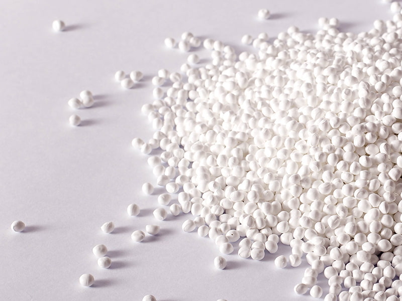 White masterbatch is a concentrated white plastic pellet.